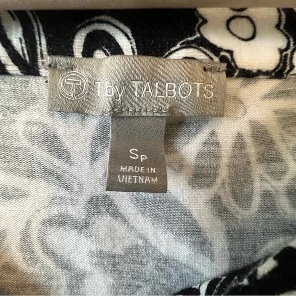 T by Talbots Small Floral Casual Knit Dress with Drawstring Waistband - Picture 7 of 7